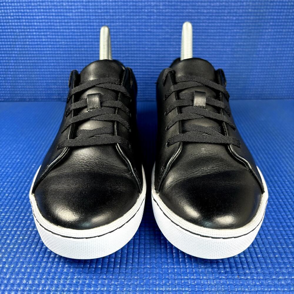 🔴 CLARKS PAWLEY SPRINGS Women`s Size 7 Black White Leather Comfort Shoes 13291 - Picture 2 of 8